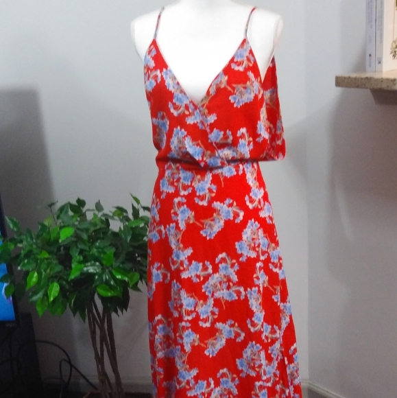 Lush Dresses & Skirts - Lush FLORAL PRINT Maxi DRESS  Coral Red